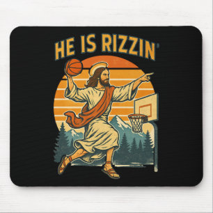 He Is Risen Rizzin Easter Christian Faith Jesus Ba Mouse Mat