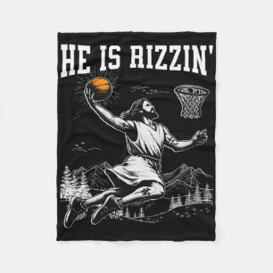 He Is Risen Rizzin' Easter Jesus Christian Faith B Fleece Blanket