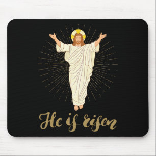 He Is Risen Rizzin' Easter Jesus Christian Faith Mouse Mat