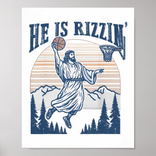 He Is Risen Rizzin' Easter Jesus Christian Faith S Poster
