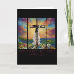 He Is Risen Spring Easter Jesus Cross Christian Bi Card