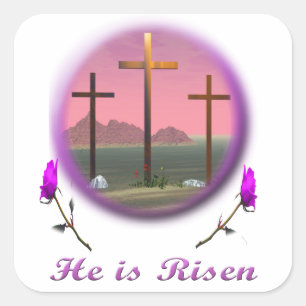 He is Risen  Square Sticker