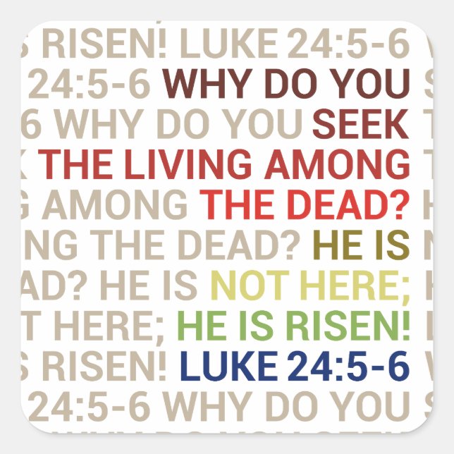 He is Risen Square Sticker (Front)