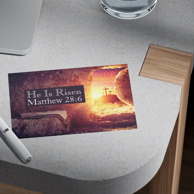 He Is Risen Three Crosses Empty Tomb Easter Holiday Postcard (He Is Risen Three Crosses Empty Tomb Easter Holiday Postcard)