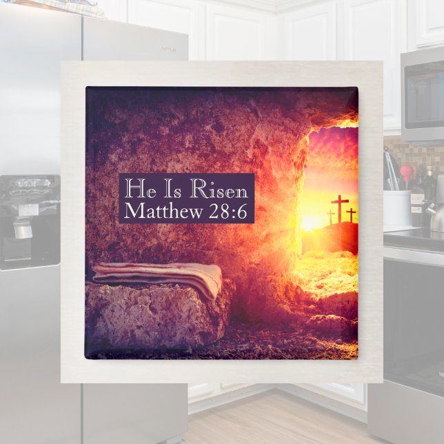 He Is Risen Three Crosses Empty Tomb Easter Magnet (He Is Risen Three Crosses Empty Tomb Easter Magnet
)