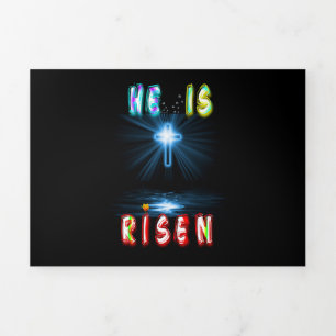 He Is Risen Tri-Fold Holiday Card