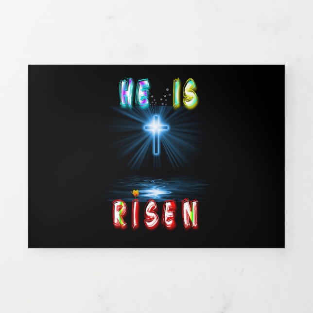 He Is Risen Tri-Fold Holiday Card (Cover)