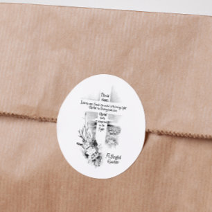 He Is Risen Vintage Christian Easter Classic Round Sticker