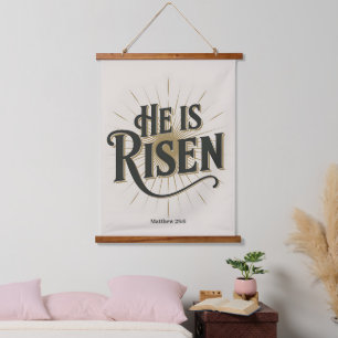 He is Risen Vintage Christian Wall Hanging Tapestry