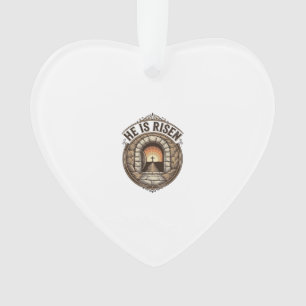 He Is Risen Vintage Easter Cross Shirt Ornament