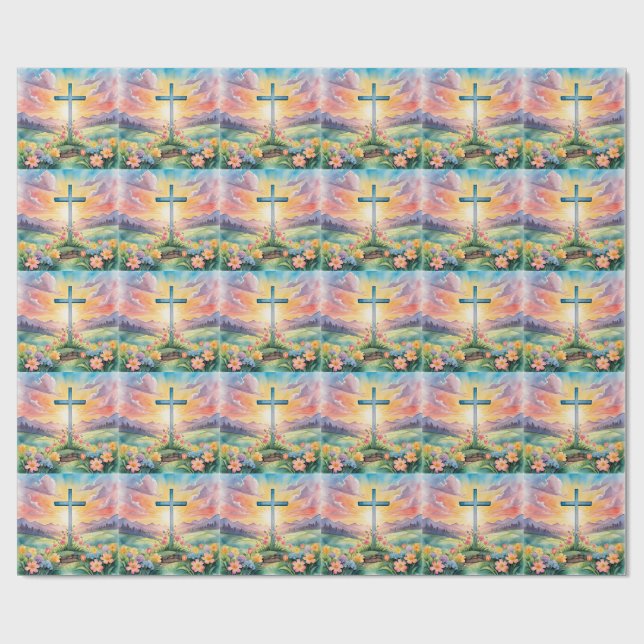 He is Risen, Watercolor Art Wrapping Paper (Flat)