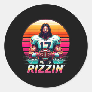 He Is Rizzen Christian Jesus Has Rizzen Easter Rug Classic Round Sticker