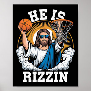 He Is Rizzen Funny Easter Sunday Sketll Meme Poster