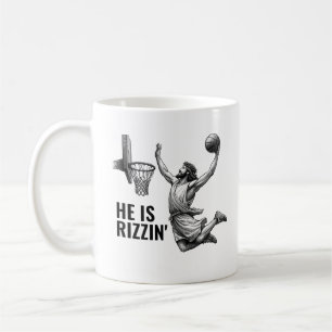 He is Rizzin - Basketball Jesus Funny Jesus Meme Coffee Mug