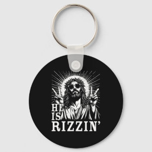 He Is Rizzin Christian Cross Jesus Bible Verse Hap Key Ring