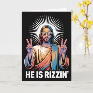 He Is Rizzin' Easter Card Funny Gen Z Christian