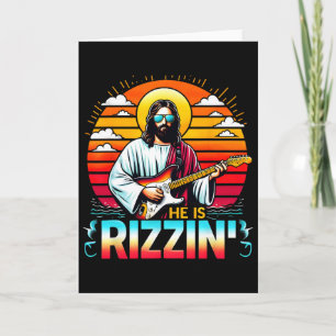 He Is Rizzin Easter Christian Jesus Funny Jesus Gu Card