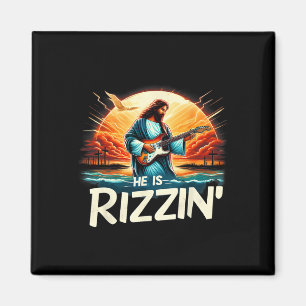 He Is Rizzin Easter Christian Jesus Vintage Jesus  Magnet