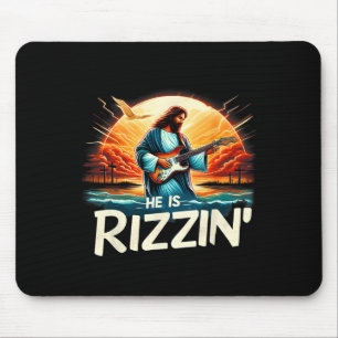 He Is Rizzin Easter Christian Jesus Vintage Jesus  Mouse Mat