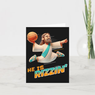 He Is Rizzin' Easter Risen Jesus Christian Faith B Card