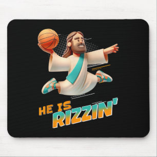 He Is Rizzin' Easter Risen Jesus Christian Faith B Mouse Mat