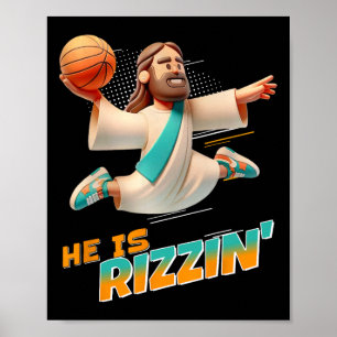 He Is Rizzin' Easter Risen Jesus Christian Faith B Poster