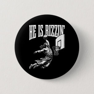 He Is Rizzin Fun Jesus Basketball Meme Tank Top 6 Cm Round Badge
