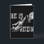 He Is Rizzin Funny Christian Basketball Meme Easte Card<br><div class="desc">He Is Rizzin Funny Christian Basketball Meme Easter</div>