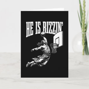 He Is Rizzin Funny Easter Rizz Meme Sketll Card
