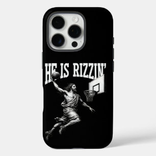 He Is Rizzin Funny Jesus Basketball Easter Day iPhone 16 Pro Case