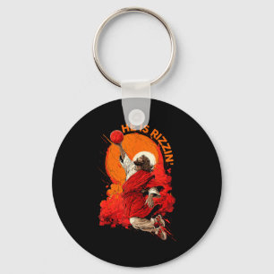 He Is Rizzin Funny Jesus Basketball Meme Easter Ch Key Ring