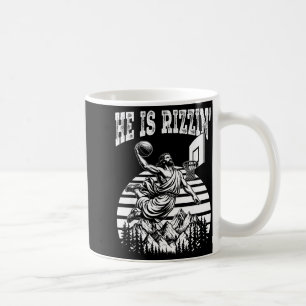He is rizzin funny jesus basketball meme easter coffee mug