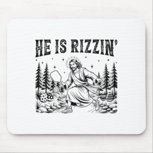 He is rizzin funny jesus pickleball christian mouse mat