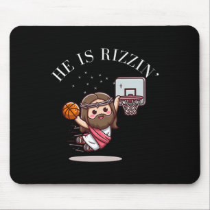 He Is Rizzin Funny Jesus Playing Sketll1 Mouse Mat