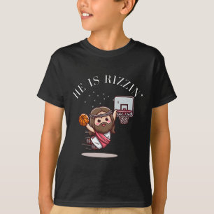 He Is Rizzin Funny Jesus Playing Sketll1 T-Shirt