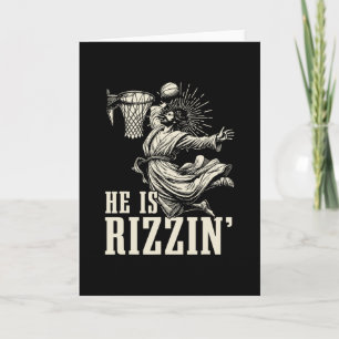 He Is Rizzin Funny Jesus Sketll Easter Christian M Card