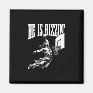 He Is Rizzin Funny Jesus Sketll Meme Easter Christ Magnet