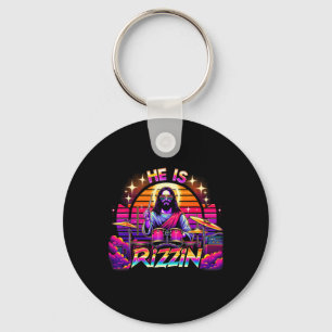He Is Rizzin' Happy Easter Day Funny Christian Nd  Key Ring