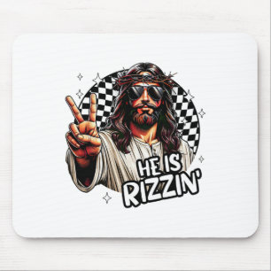 He Is Rizzin' Jesus Christian Happy Easter Hunt Eg Mouse Mat