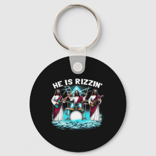 He Is Rizzin' Jesus Has Rizzen Funny Christian Byn Key Ring