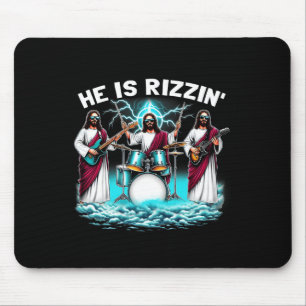 He Is Rizzin' Jesus Has Rizzen Funny Christian Byn Mouse Mat