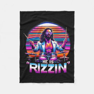 He Is Rizzin' Jesus Has Rizzen Funny Easter Christ Fleece Blanket
