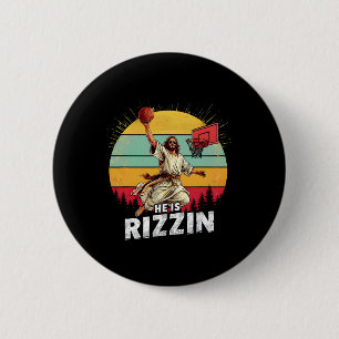 He Is Rizzin Jesus The Lamb Of God Happy Easter Ch 6 Cm Round Badge
