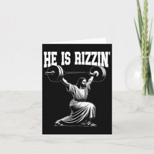 He Is Rizzin' Jesus Weightlifting Snatch Clean And Card