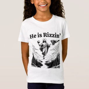 He Is Rizzin Retro Easter Jesus Basketball Christi T-Shirt