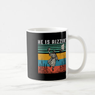 He Is Rizzin Shirt Bysketbyll Jesus Retro Easter C Coffee Mug