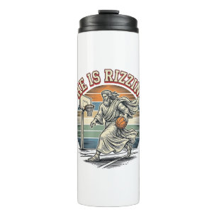 He Is Rizzin Vintage Basketball Religious Shirt De Thermal Tumbler
