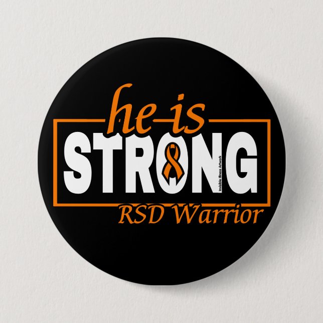 HE IS STRONG...RSD 7.5 CM ROUND BADGE (Front)