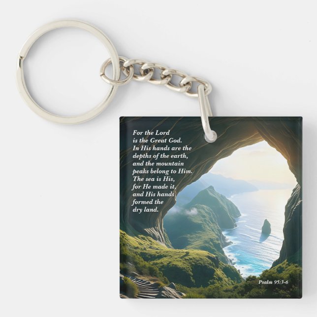 He is the Great God, God & Creation Verse Key Ring (Front)