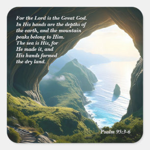 He is the Great God, God & Creation Verse Square Sticker